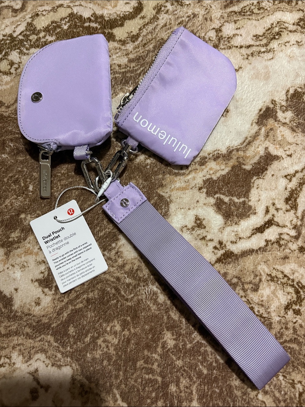 lululemon athletica Lavender Dual Pouch Wristlet Keychain